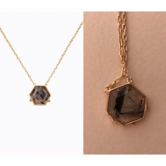 Stella & Dot | Gold + Tourmaline Quartz Nova Pendant Layering Necklace - Picture 3 of 10